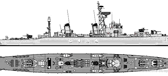 Корабль JMSDF Shikinami [Destroyer] (1958) - чертежи, габариты, рисунки